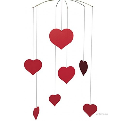 Happy Hearts Valentine Hanging Mobile 16 Inches Plastic Handmade in Denmark by Flensted