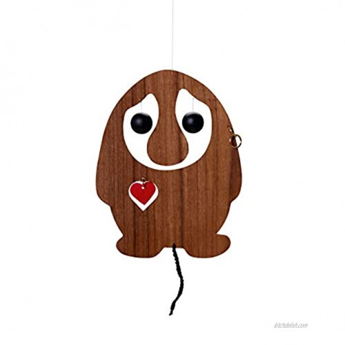 Puffin' Troll Teak Hanging Mobile 7 Inches Wood Handmade in Denmark by Flensted