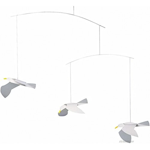 Soaring Seagulls Hanging Mobile 16 Inches Plastic Handmade in Denmark by Flensted