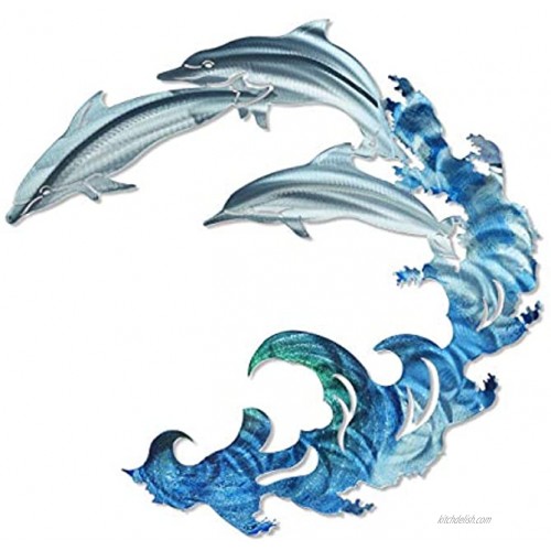3D Metal Wall Art Dolphin Theme Beach Wall Art Handmade in The USA for Use Indoors or Outdoors