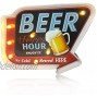 Beer Sign,ACECAR Retro Tin Metal Bar Cave Beer Signs,Reproduction Vintage Advertising Wall Decorate Sign- Battery Powered LED Lights,for Cafe Bar Pub Beer Club Wall Decor BEER