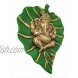 Charmy Crafts Metal Ganesha On Leaf Wall Hanging Article for Wall Decor Room Decor Best for Housewarming Wedding Gifts