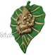 Charmy Crafts Metal Ganesha On Leaf Wall Hanging Article for Wall Decor Room Decor Best for Housewarming Wedding Gifts