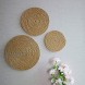 CVHOMEDECO. Rustic Hemp Rope Round Disc for Wall Hanging Indoor DIY Wall Art Sculptures for Home Office and Hotel Primitive Country Style Décor. Set of 3 12 10 8 Inch