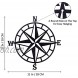 ESTART 11 Inches Metal Decorative Nautical Compass Wall Decor Living Room Bedroom Office Porch Garden Patio Signs Wall Hanging Art Beach Theme Home Decoration Black