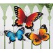 Fox Valley Traders Indoor Outdoor Metal Butterflies Set of 3 Blue Yellow and Orange Butterflies with 7 8 and 10 Diameters and Triangle Display Hook One Size Fits All