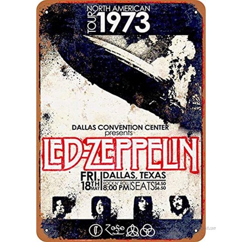 Fsdva 8 x 12 Metal Sign Zeppelin in Dallas Retro Tin Art Decor Wall Decor