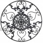 gb Home Collection Metal Wall Decor Decorative Victorian Style Hanging Art Steel Decor Circular Medallion Design 23.5 x 23.5 inches Black Circle