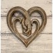 Heart Holding Hands Wall Decor Decorative Art Sculpture Faux Wood Finish Forever Love
