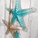 JOYBee Sea Glass Starfish Hanging Ornaments-Wall Art Decor-Christmas Tree Décor,Set of 2 Sea Life Nautical Home Decor Recycled Wall Art 12Inch*5.8Inche Haitian Decorative,
