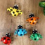 Juegoal 5 Pack Metal Wall Art Ladybugs 3D Sculpture Colorful Ladybug Inspirational Wall Decor Hanging Indoor & Outdoor for Garden Home Living Room Patio Office Fences Porches Decoration