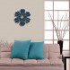 Large Metal Flower Wall Art Decor Wall Hanging for Indoor Outdoor Bathroom Home Living Room Office Garden for Balcony Patio Porch Home Yard Decoration 12 Inch,Blue