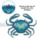 Liffy Metal Crab Wall Decor Nautical Hanging Art Blue Glass Decorative Sculpture for Home,Pool Patio or Bathroom