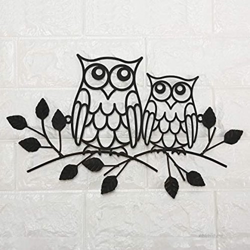 Metal Owl Decor On Branch Wall Sculpture Art Rustic,13.8 x 8.7 x 0.4 inches