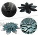 Picfarce Blue Metal Flower Wall Art Decor 9.5“ Rustic Modern Floral Sculpture Distressed Hanging Home Decoration Accent Artworks for Indoor Bedroom Living Room Office Outdoor Garden Patio