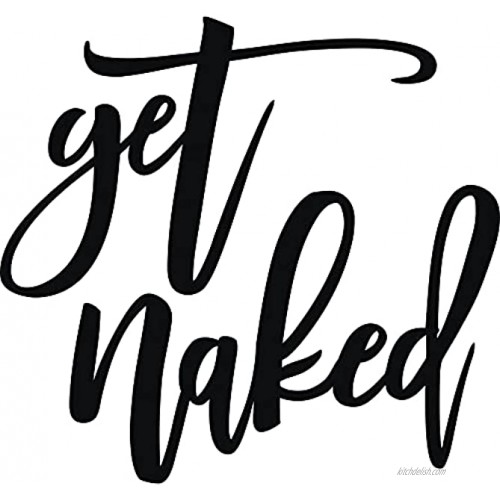 Vivegate Get Naked Sign – 18” X 25” Get Naked Sign for Bathroom Wall Decor Bath Word Art Decals Black Metal Letters