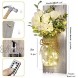 Wall Decor Mason Jar Sconces Home Decor Wall Art Hanging Design with Remote Control LED Fairy Lights and White Rose Farmhouse Wall Decorations for Bedroom Living Room Lights Set of Two