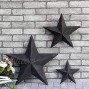 YL Crafts Metal Star Wall Decoration Mounted Wall Art 3pcs Set Black
