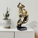 aboxoo Thinker Statue Silence is Gold Abstract Art Figurine Modern Home Resin Sculptures Decorative Objects Piano Desktop Decor for Creative Room Home Office Study Gold