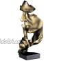 aboxoo Thinker Statue Silence is Gold Abstract Art Figurine Modern Home Resin Sculptures Decorative Objects Piano Desktop Decor for Creative Room Home Office Study Gold