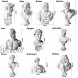 ARRIVEOK Famous Sculpture Resin Bust Statue Greek Mythology Figurine Gypsum Portraits Nordic Style Drawing Practice Crafts Home Decor A Set of 10