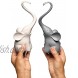 ART & ARTIFACT Two Piece Loving Elephants Gray White Intertwined Animal Pair Heart Sculpture Home Decor Accent Centerpiece