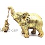 Boragai Gold Elephant Statue Figurines Home Decor Good Luck Elephant Gifts for Mom & Women Elephant Decorations for Home Accent Sculpture Living Room Table CenterpieceSmall