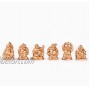 Brass Statu 1'' Gold Laughing Buddha Figurines Collection Gift Set of 6 Mini Gold