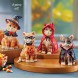 Collections Etc Adorable Decorative Halloween Cat Statues Set with Hand Painted Details for Indoors Tabletop 4 pc