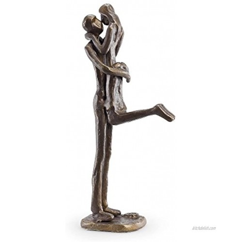Danya B. ZD12056 Metal Art Shelf Décor Contemporary Sand-Casted Bronze Sculpture Passionate Kiss