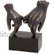 Deco 79 Large “Pinky Swear” Hands Block Base Best Friend Statues Sculpture 9” x 10” Black & Bronze