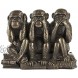 Design Toscano PD0093 Hear-No See-No Speak-No Evil Monkeys Animal Statue Three Truths of Man Figurine 7 Inch Polyresin Bronze Finish