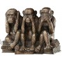 Design Toscano PD0093 Hear-No See-No Speak-No Evil Monkeys Animal Statue Three Truths of Man Figurine 7 Inch Polyresin Bronze Finish