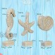 Exttlliy 3pcs Wood Handmade Beach Nautical Style Figurines Starfish Conch Seahorse Statue Home Decor