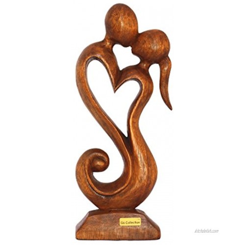 G6 Collection 12 Wooden Handmade Abstract Sculpture Statue Handcrafted Eternal Love Gift Art Decorative Home Decor Figurine Accent Decoration Artwork Hand Carved