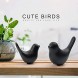GAOBEI Small Animal Statues Home Decor Modern Style Birds Decorative Ornaments for Living Room Bedroom Office Desktop Cabinets Black 2Pcs