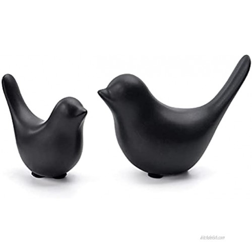 GAOBEI Small Animal Statues Home Decor Modern Style Birds Decorative Ornaments for Living Room Bedroom Office Desktop Cabinets Black 2Pcs
