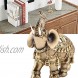 Golden Polyresin Elephant Statue Sculpture Trunk Wealth Lucky Collectible Figurine Gift Home Decor Feng Shui Ornament Elephant Decor Elephant Statue Large