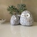 Huey House Chubby Night Owl Decor Statue Sculpture Bookshelf Decor Accents Boxed Set of 2 Rustic Brown & White 3⅛ & 4⅓ inches Decorative Resin Figurines