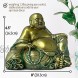 Laughing Buddha Statue for Home Decor – Handmade Antique Gold Style Big Happy Golden Buddha Sculpture Lucky Buddha Statue for Wealth and Happiness – 6.5 Sitting Buddha