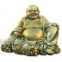 Laughing Buddha Statue for Home Decor – Handmade Antique Gold Style Big Happy Golden Buddha Sculpture Lucky Buddha Statue for Wealth and Happiness – 6.5 Sitting Buddha