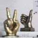 Nice purchase Hand Finger Gesture Desk Statues Fingers Sculpture Creative Home Living Room Cabinet Shelf Decoration Victory Gesture in Silver