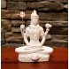 RK Collections 3.25in Lord Shiva Statue in Lotus Pose in Marble White Finish. Lord Shiv Shiva Statues.