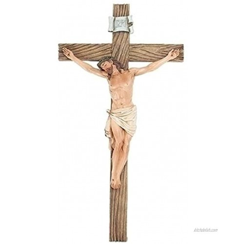 Roman Joseph Studio Jesus Christ 20.5H Resin Stone Wall Cross Crucifix
