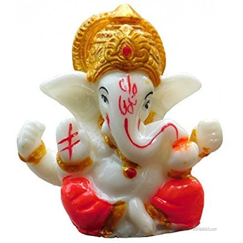 Satre Online And Marketing 2.6 Small Ganesha Statue Mini Lord Ganesh Ganpati Polyresin Idol Multicolour