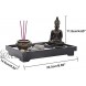 Spiritual Buddha Decoration Tabletop Zen Garden Decoration with Buddha Sands Stones Incense Burner Peaceful Meditation Statue Set for Home Decor Gift Relaxing
