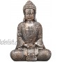 TERESA'S COLLECTIONS Small Meditating Buddha Statues for Home Decor Metallic Buddha Zen Decor Serene Resin Decorative Sculpture Antique Collectible Yoga Figurines for Indoor Tray 7.4