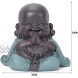 WGFKVAS Buddha Statue Laughing Buddha Smiling Little Buddha Ceramic Buda Statue Little Monk Figurine Cute Baby Buddha for Home Office Car Decors Gift Crafts and Arts Green