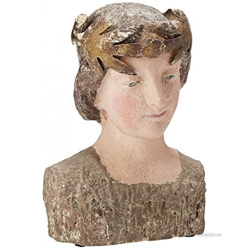 Creative Co-Op Vintage Greek Bust Reproduction with Removable Crown Brown