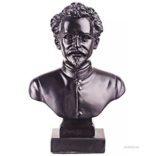danila-souvenirs Soviet Russian USSR Communist Leon Trotsky Stone Bust Statue Sculpture 6.3'' Black